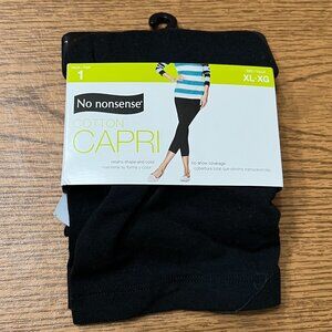 no nonsense Black Cotton Capri Leggings